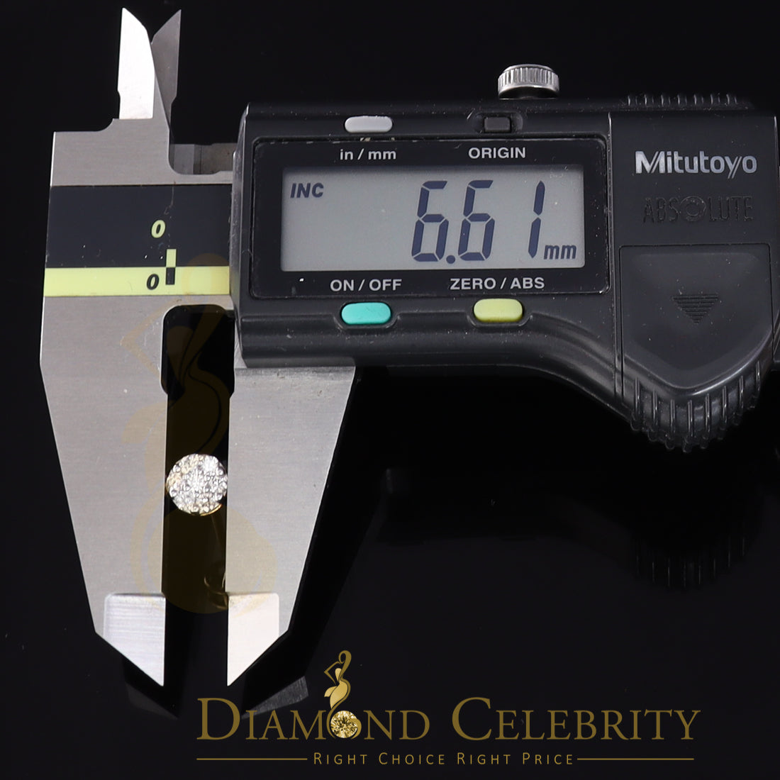 DiamondCelebritees0.50 CT Real Diamond with 10K Real Yellow Gold with Round Stud Earrings