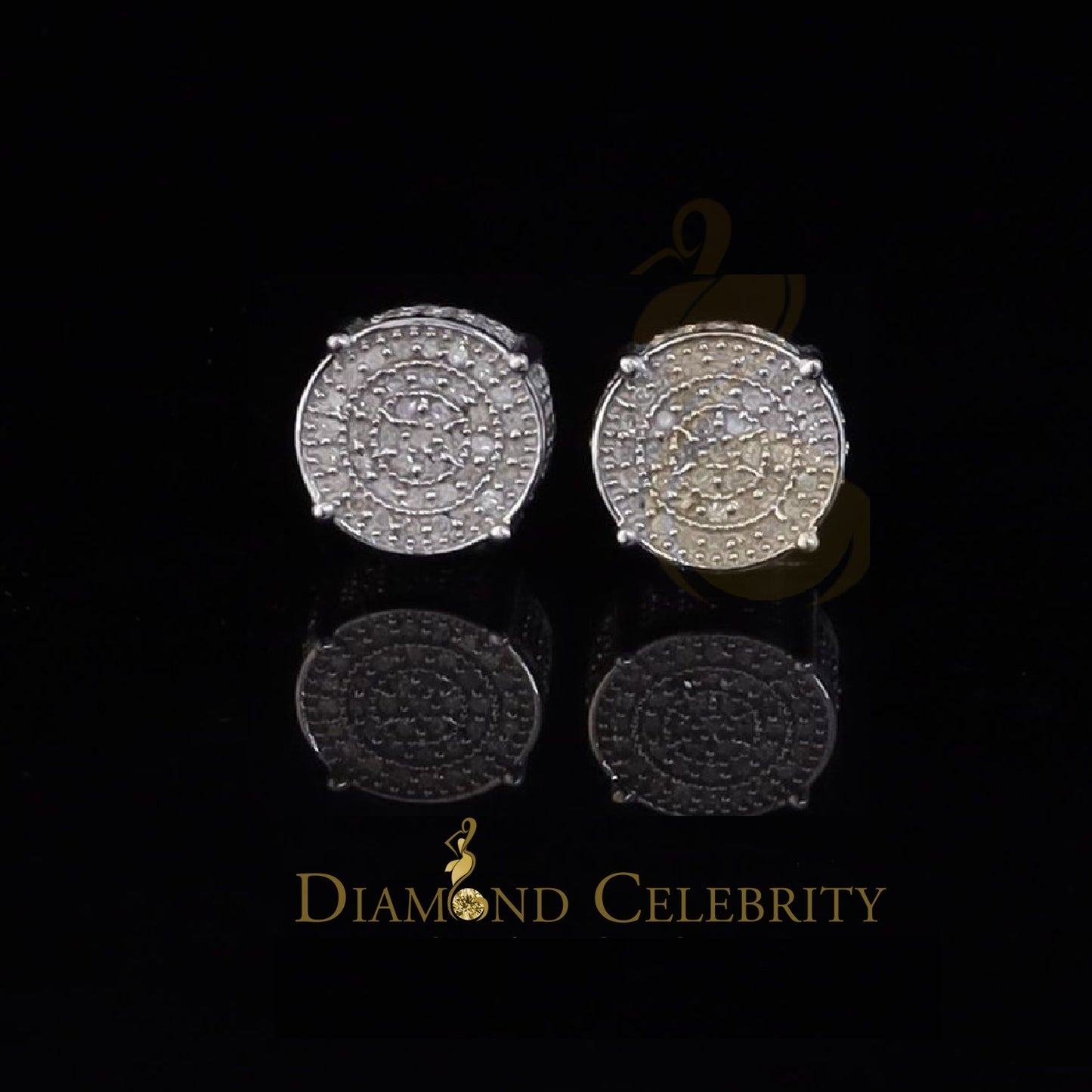 DiamondCelebritees 925 Sterling Silver White Hip Hop 0.40ct Diamond Men's/ Women's Stud Earrings