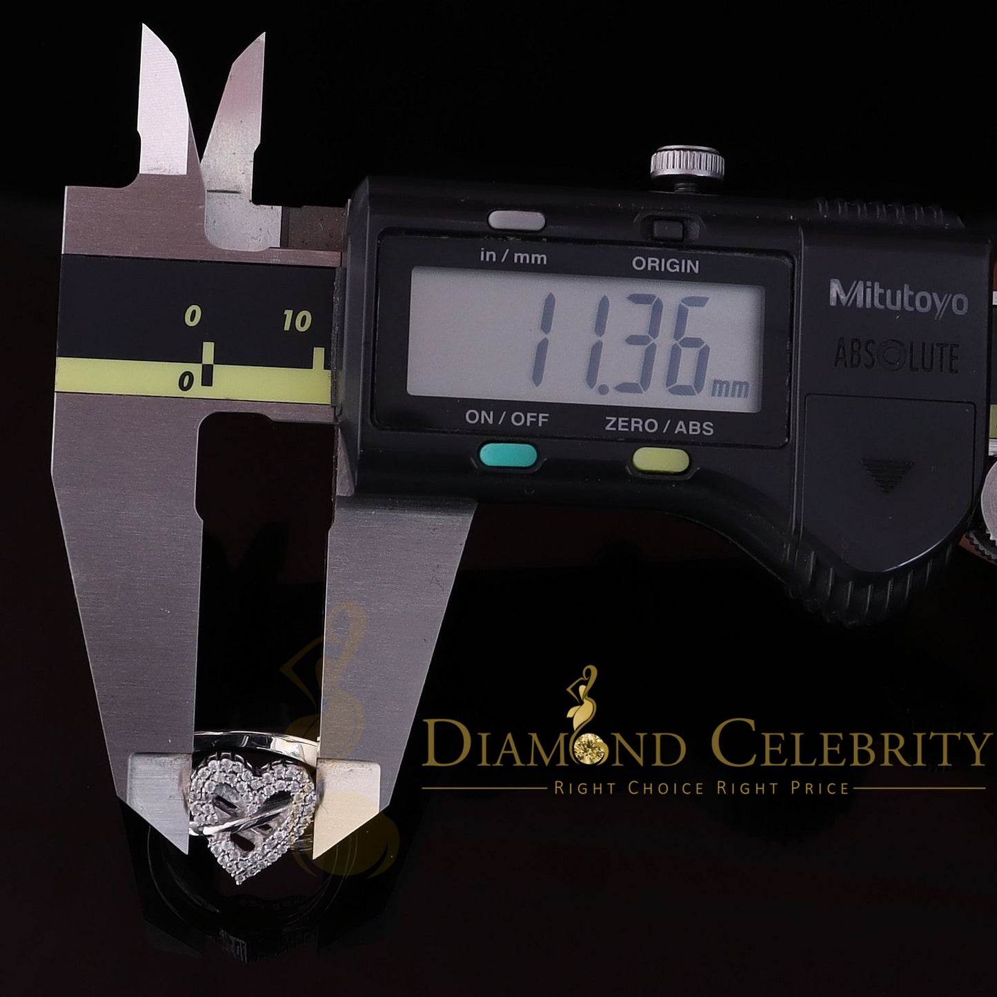 DiamondCelebritees 925 Silver 0.52ct Shiny Cubic Zirconia White Heart Engagement Womens Ring Size 7