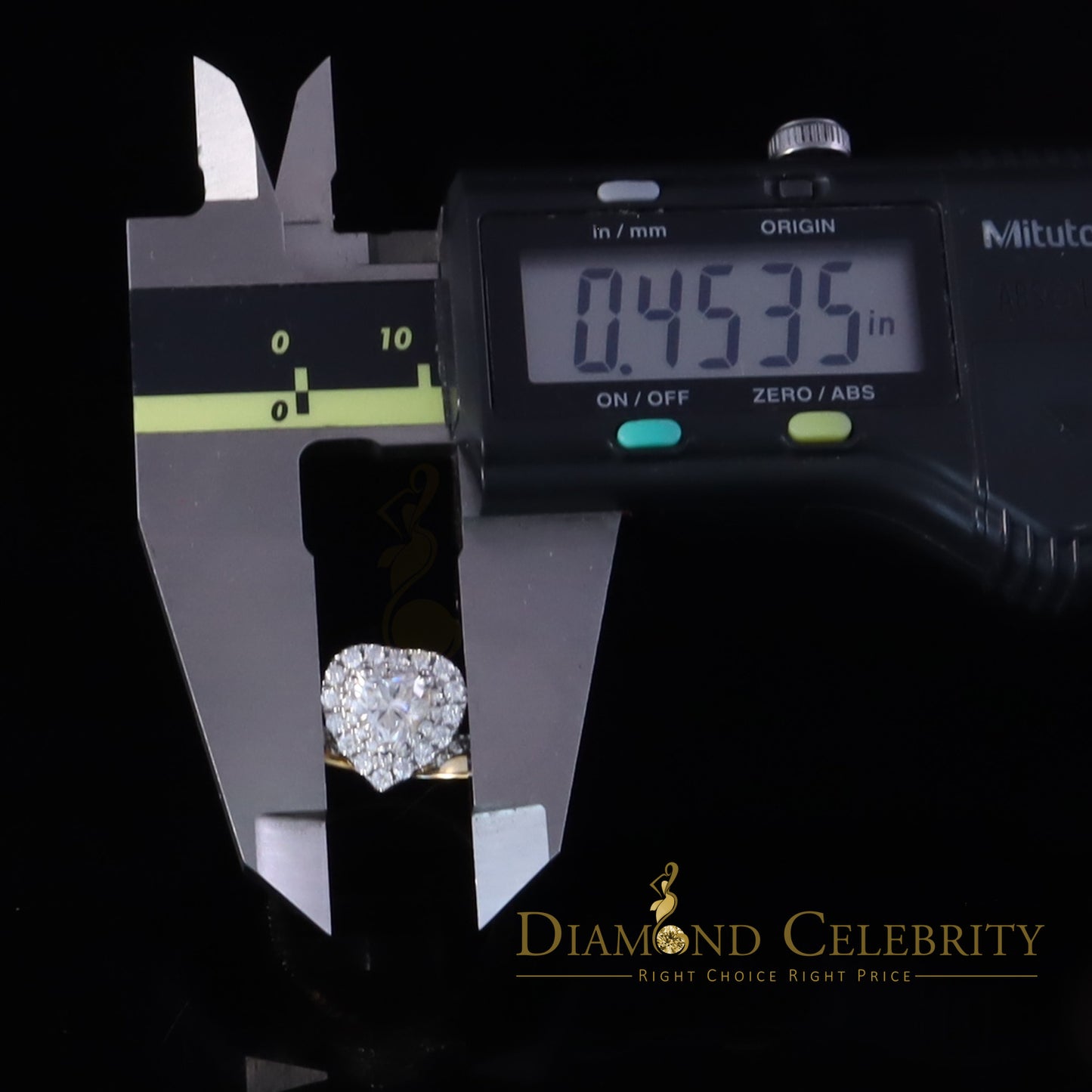 DiamondCelebritees Silver 1.66ct VVS D Heart Shape Moissanite Women Yellow Bridal Heart Ring SZ7