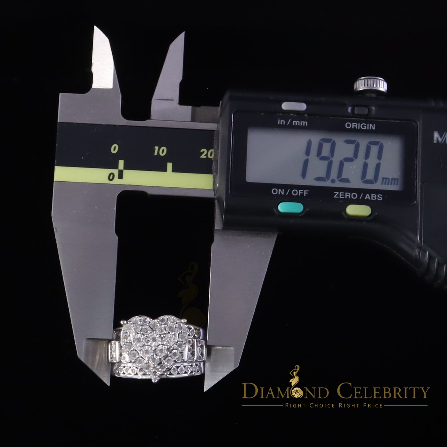 DiamondCelebritees Cindarella White Real Diamond 0.33ct 925 Silver Women Engagement Heart Ring SZ 7