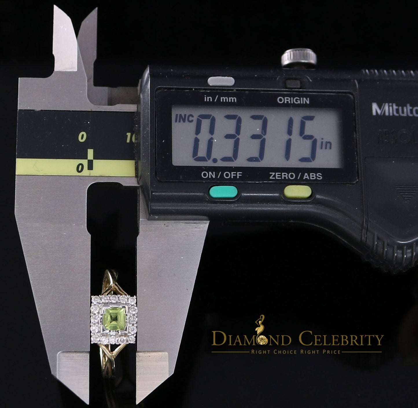 DiamondCelebritees Real 14 kt Yellow Gold 0.25 CT Real Diamond SQUARE Shape Womens Ring Size 6.5