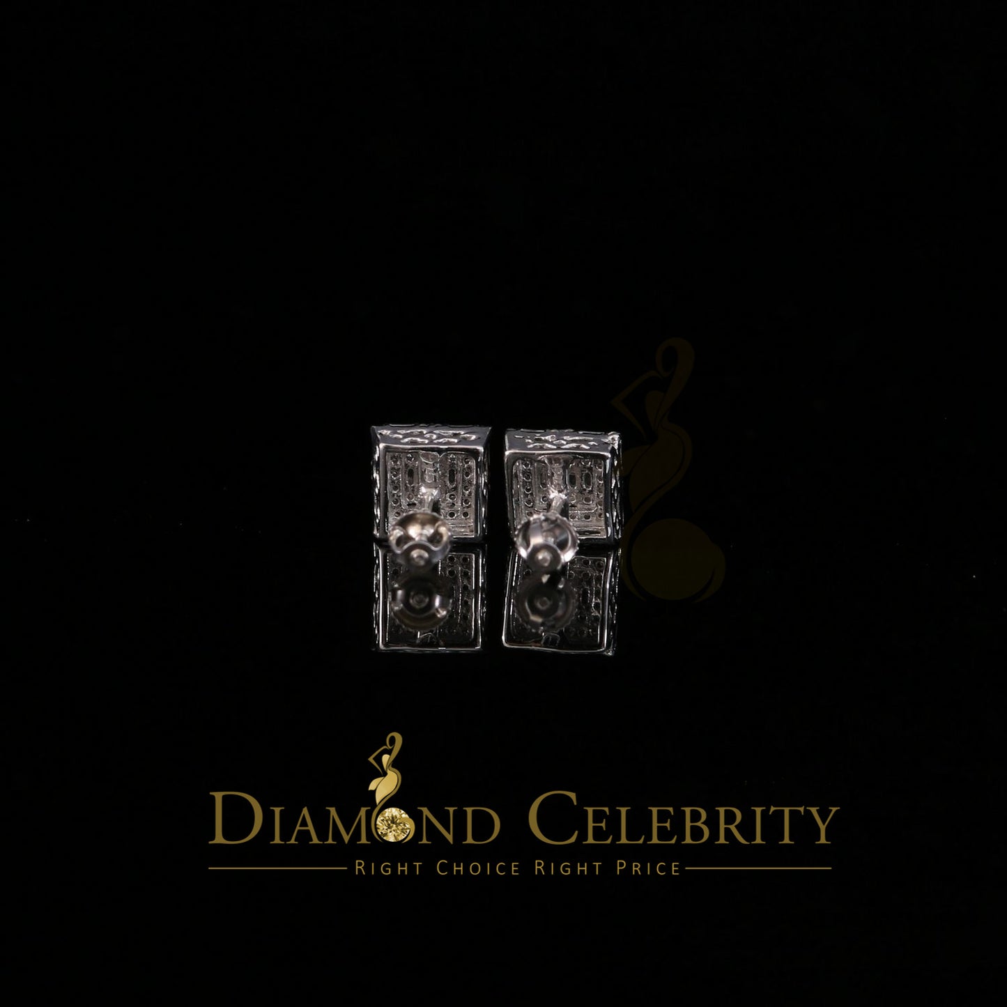 DiamondCelebritees White 925 Sterling Silver 0.72ct Cubic Zirconia Hip Hop Women's Square Earrings