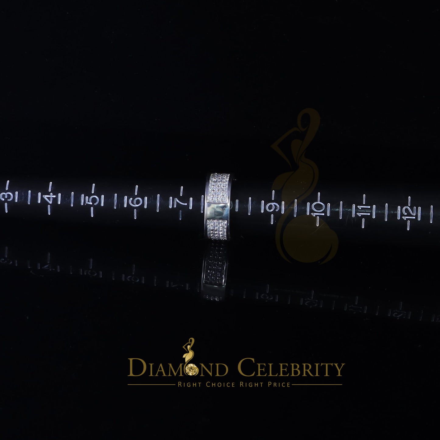 DiamondCelebritees 925 silverJewelry White 8.25 ct Cubic Zirconia Wide Octagon Men Ring Size 7.5