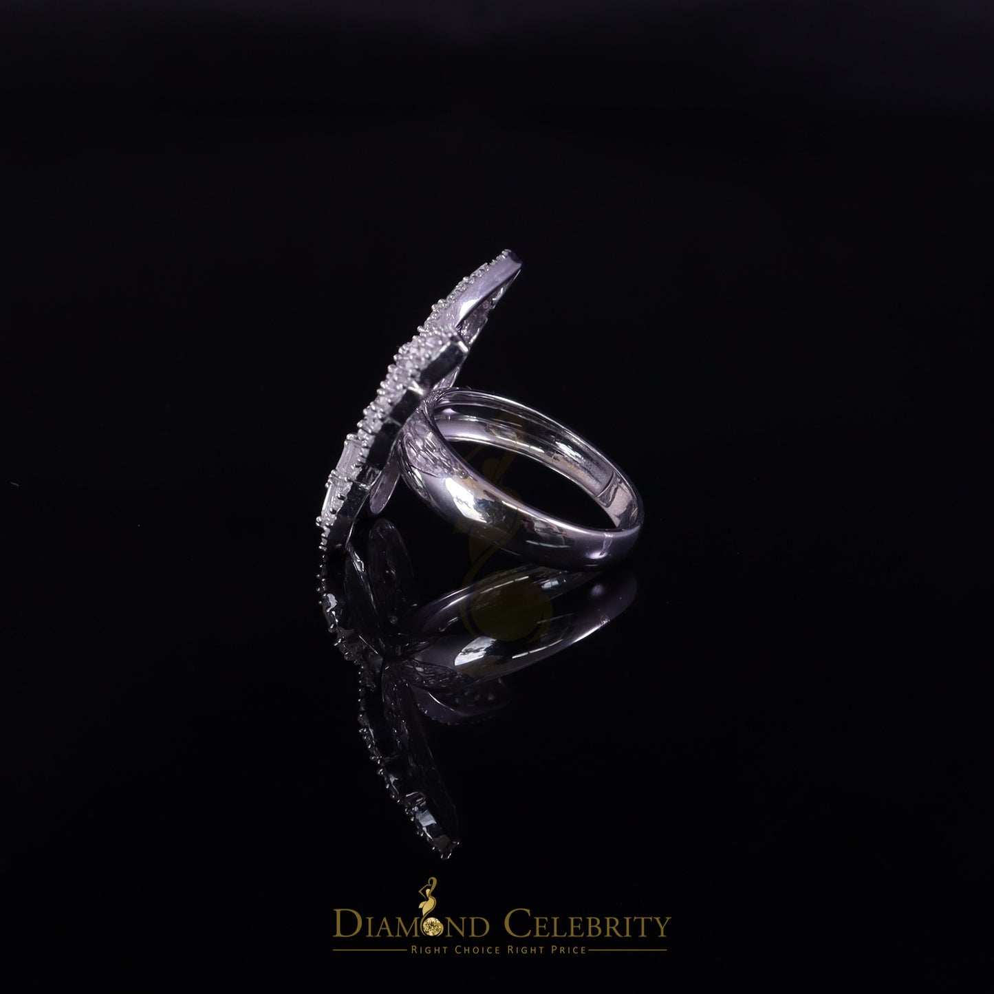 DiamondCelebritees Men's/Womens 925 Silver White 1.75ct VVS 'D' Moissanite Butterfly Rings Size 7
