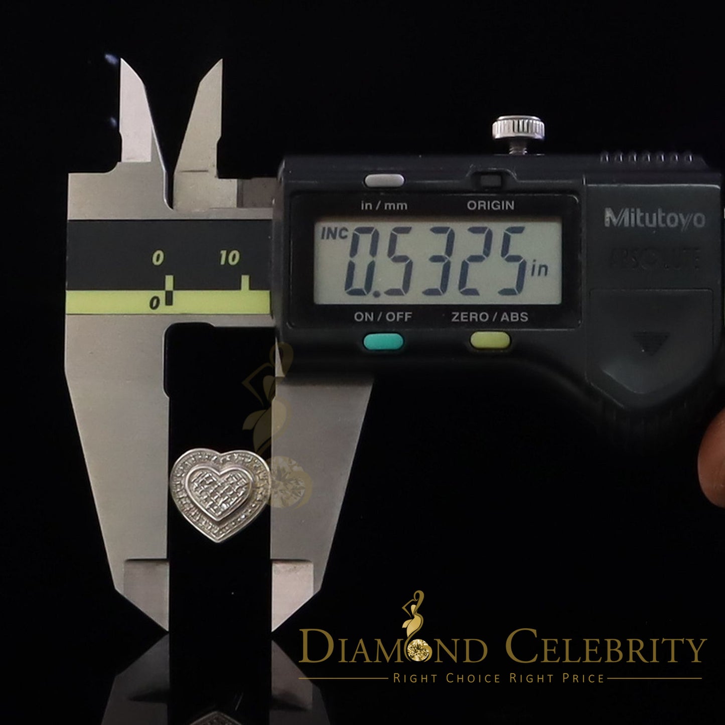DiamondCelebritees Aretes Para Hombre Heart 925 White Silver 0.30ct Diamond Women's Style Earring