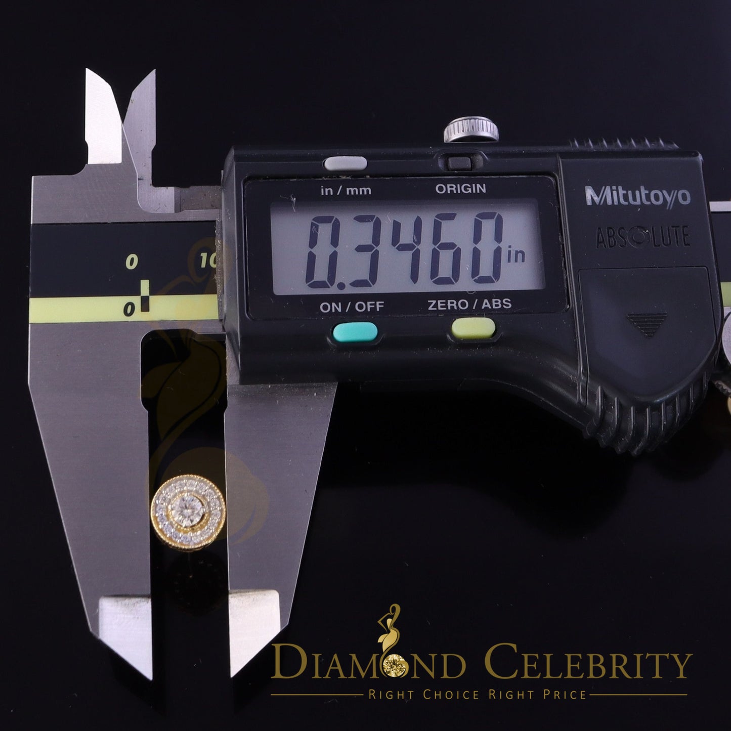 DiamondCelebritees Yellow 0.82ct Sterling Silver 925 Cubic Zirconia Women's Hip Hop Round Earrings