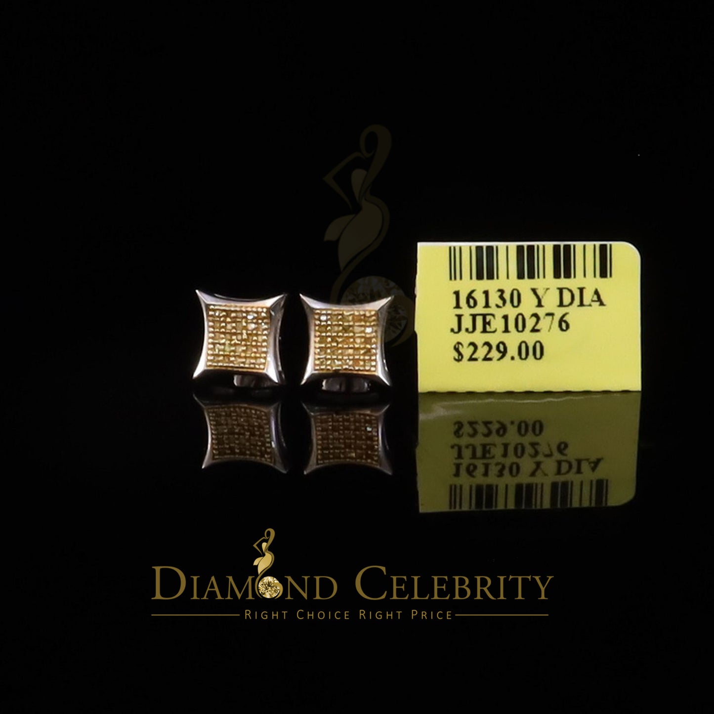DiamondCelebritees 0.15ct Diamond 925 Sterling Silver White Kite Stud Earring For Men's & Women's