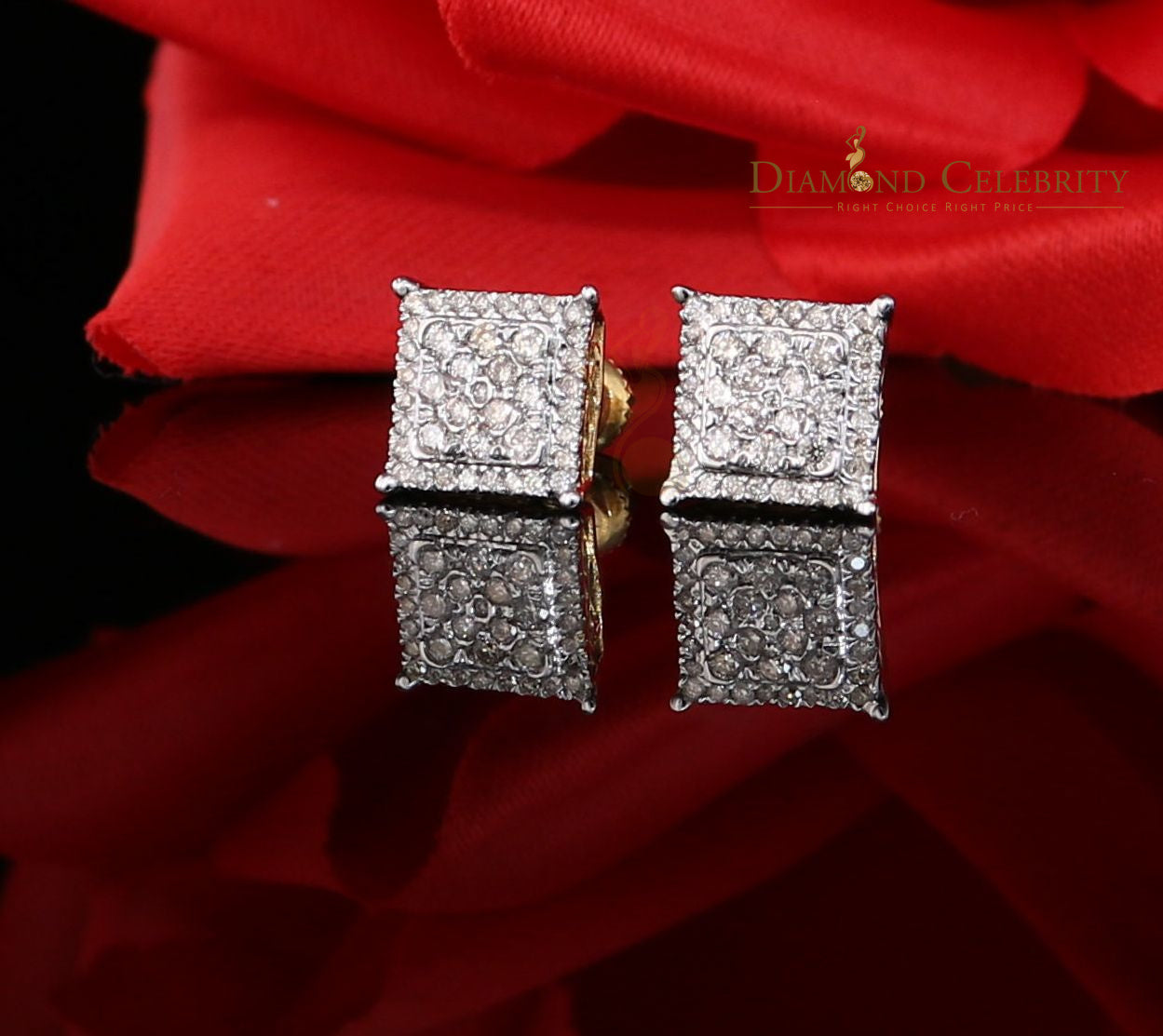DiamondCelebritees10K Real Yellow Gold with 0.55CT Real Diamond Men's/Women's Stud Earrings