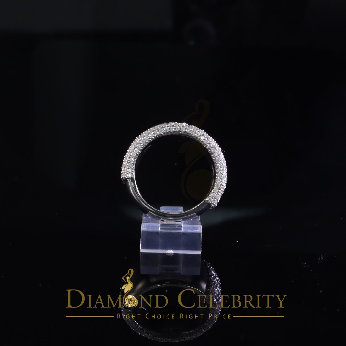 DiamondCelebritees Men's/Womens Silver White 6.00ct VVS 'D' Moissanite Baguette Stone Band Size 10