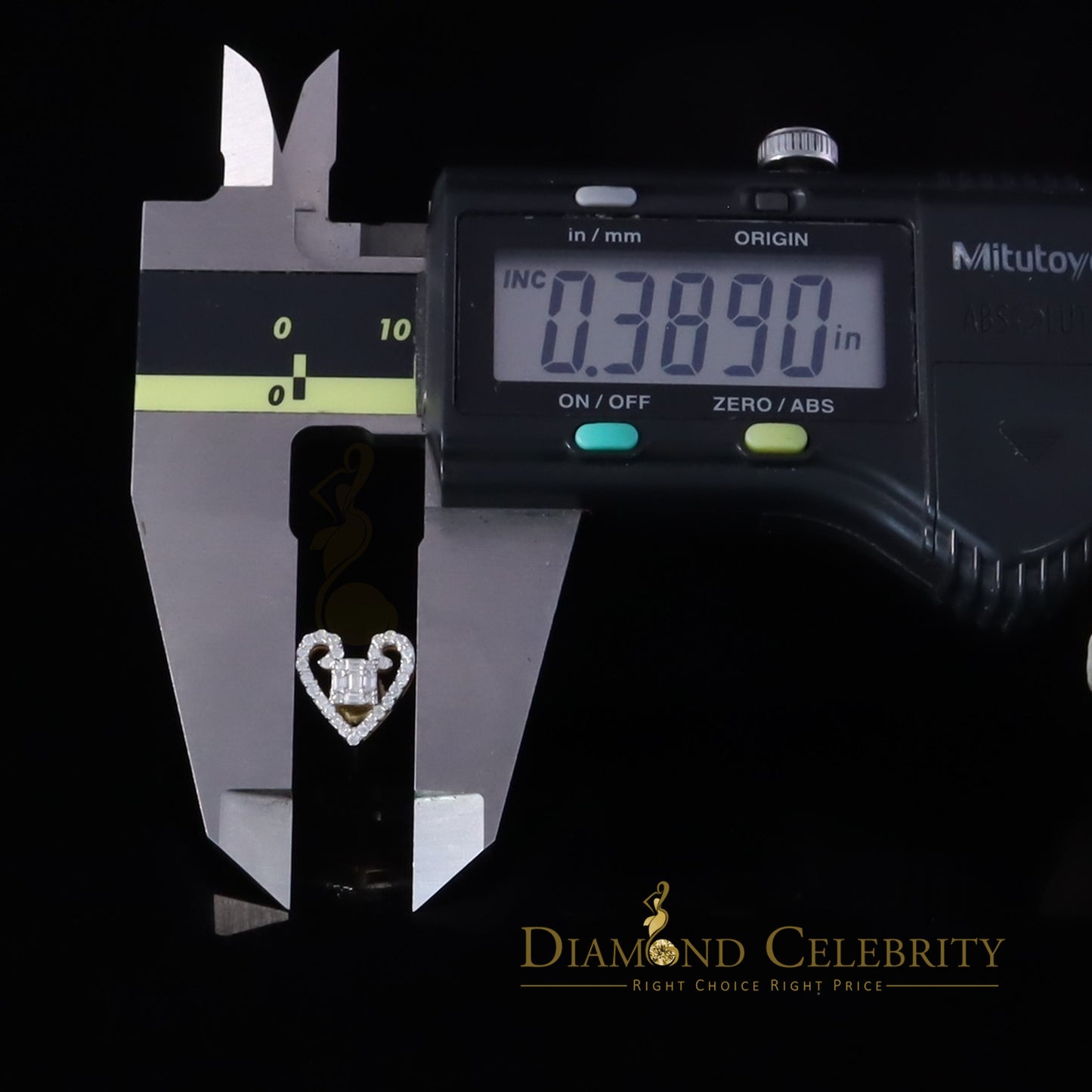 DiamondCelebritees 0.50ct Baguette VVS 'D' Moissanite Men/Womens 925 Silver Yellow Heart Earring