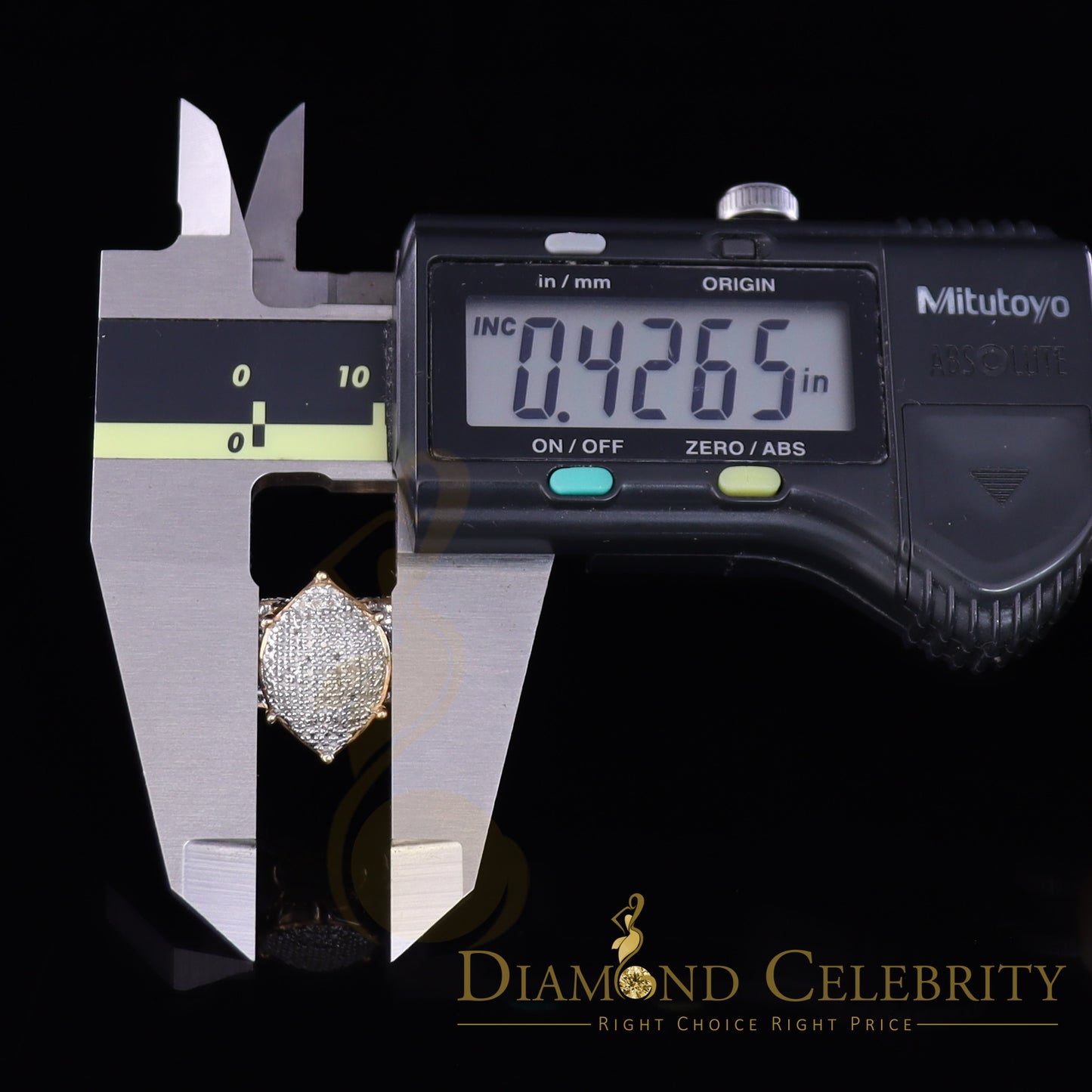 DiamondCelebritees 0.20 CT Real Diamond Womens Sterling SilverYellow Turtle Ring Size 7