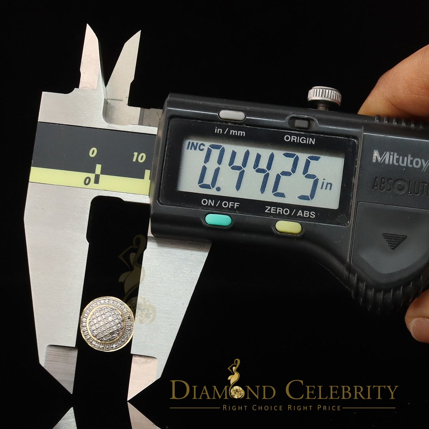 DiamondCelebritees Aretes Para Hombre Square 925 Yellow Silver 0.33ct Diamond Women & Men Earrings