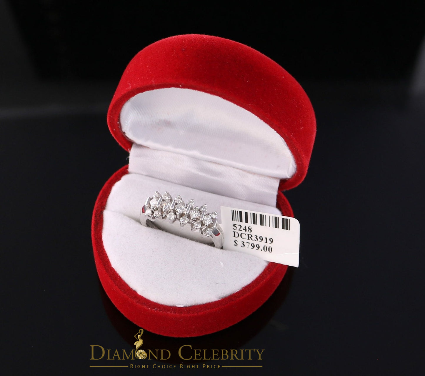 DiamondCelebritees Real 10kt White Gold with 0.50 CT Real Diamond FASHION Style Ring size 6.5