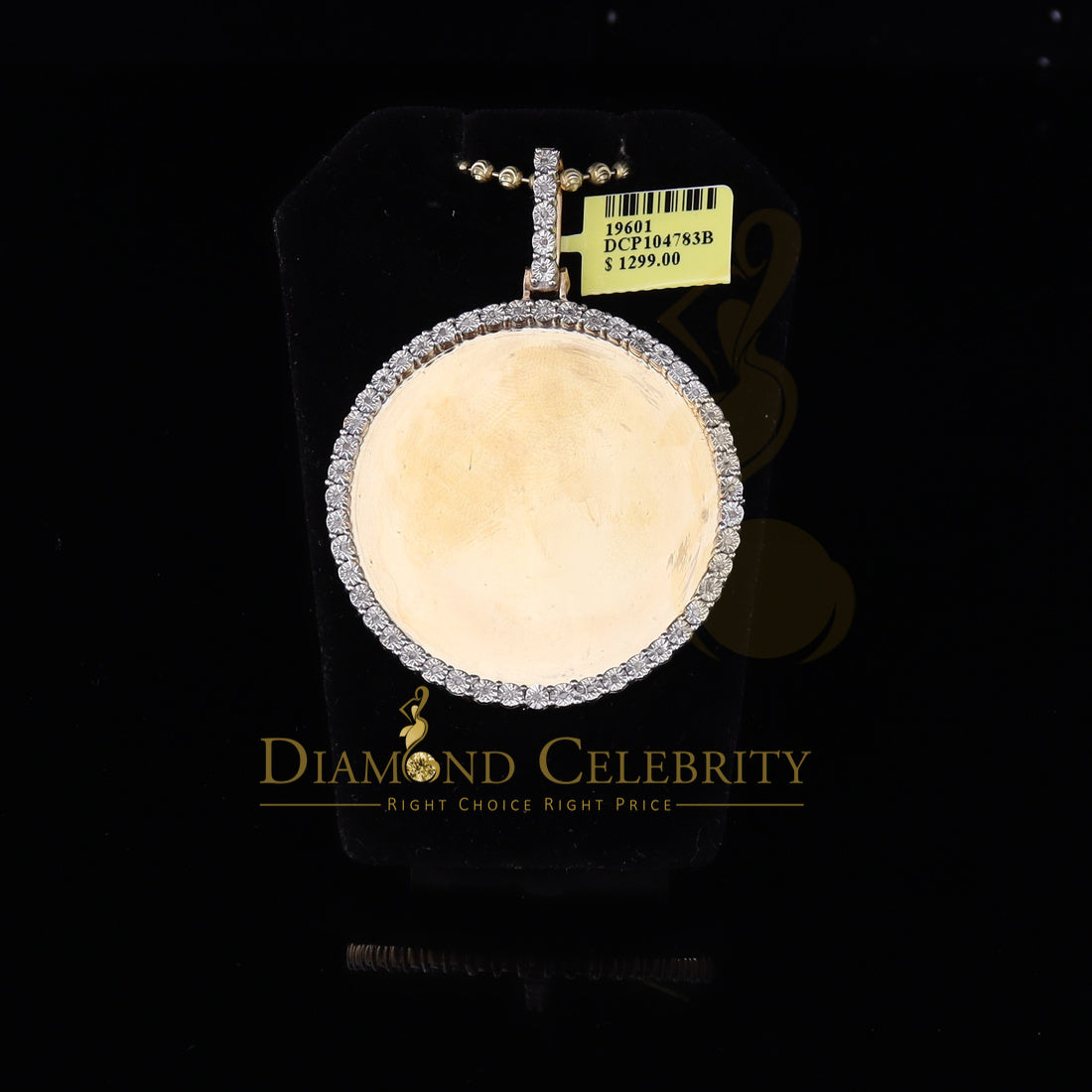 DiamondCelebritees Real 0.25ct Diamond 925 Sterling Silver 2" PICTURE Charm Fashion Yellow Pendant