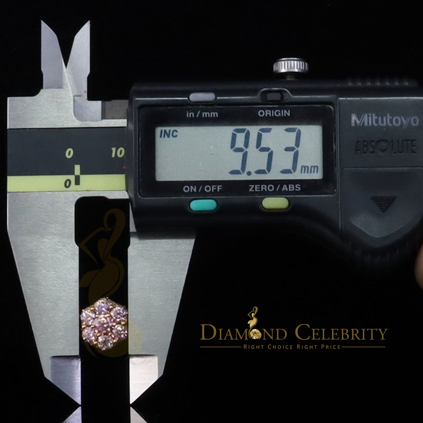 DiamondCelebritees Women's 925 Silver Yellow 2.50ct VVS 'D' Pink Moissanite Floral Stud Earrings