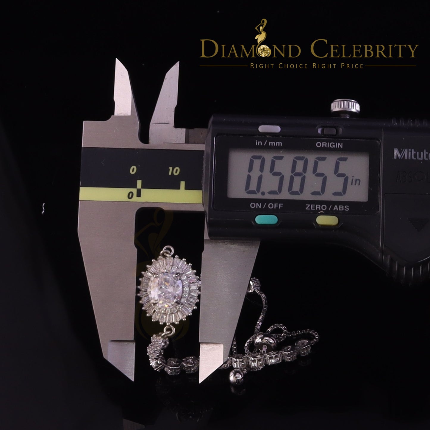 Diamondcelebritees 925 Silver Sun Shape White Bracelet Cubic Zirconia Adjustable Size 7 Inches