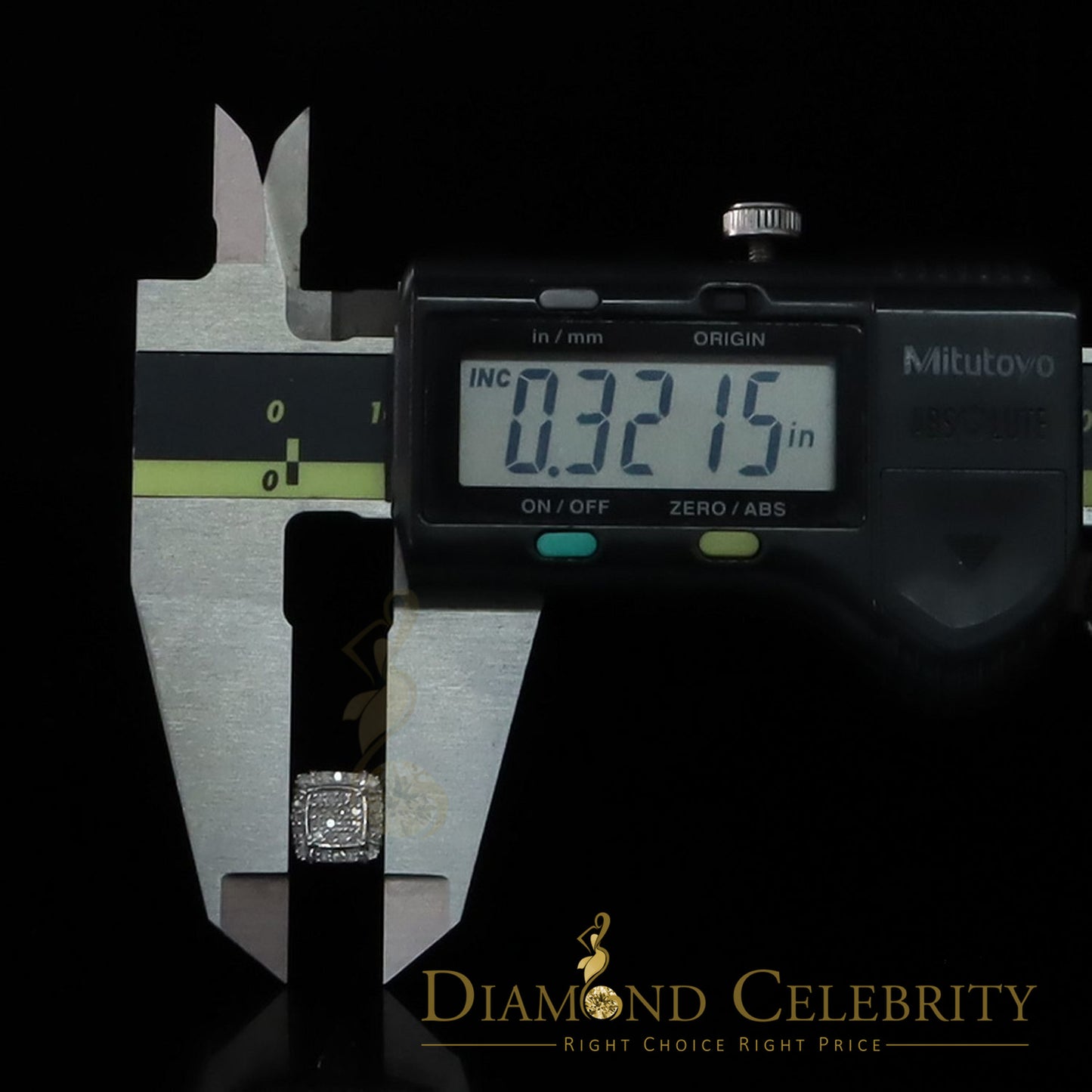 DiamondCelebritees 0.25ct Diamond 925 Sterling Silver White Square Earring For Men's / Women's