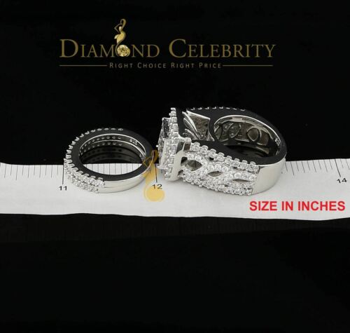 DiamondCelebritees Sterling Silver Square Cubic Zirconia 10.92ct Wedding White Womens Ring SIZE 8