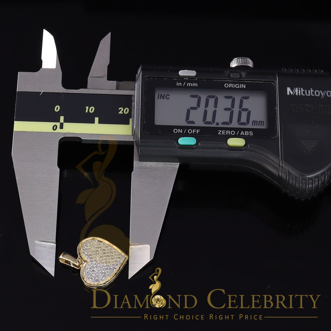 DiamondCelebritees Real 0.25ct Diamond 925 Sterling Silver HEART Charm Necklace Yellow Pendant