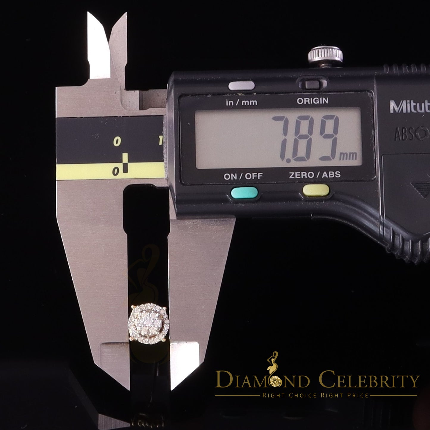 DiamondCelebritees 925 Silver Yellow 0.40ct VVS 'D' Moissanite Round Men's / Womens Stud Earrings