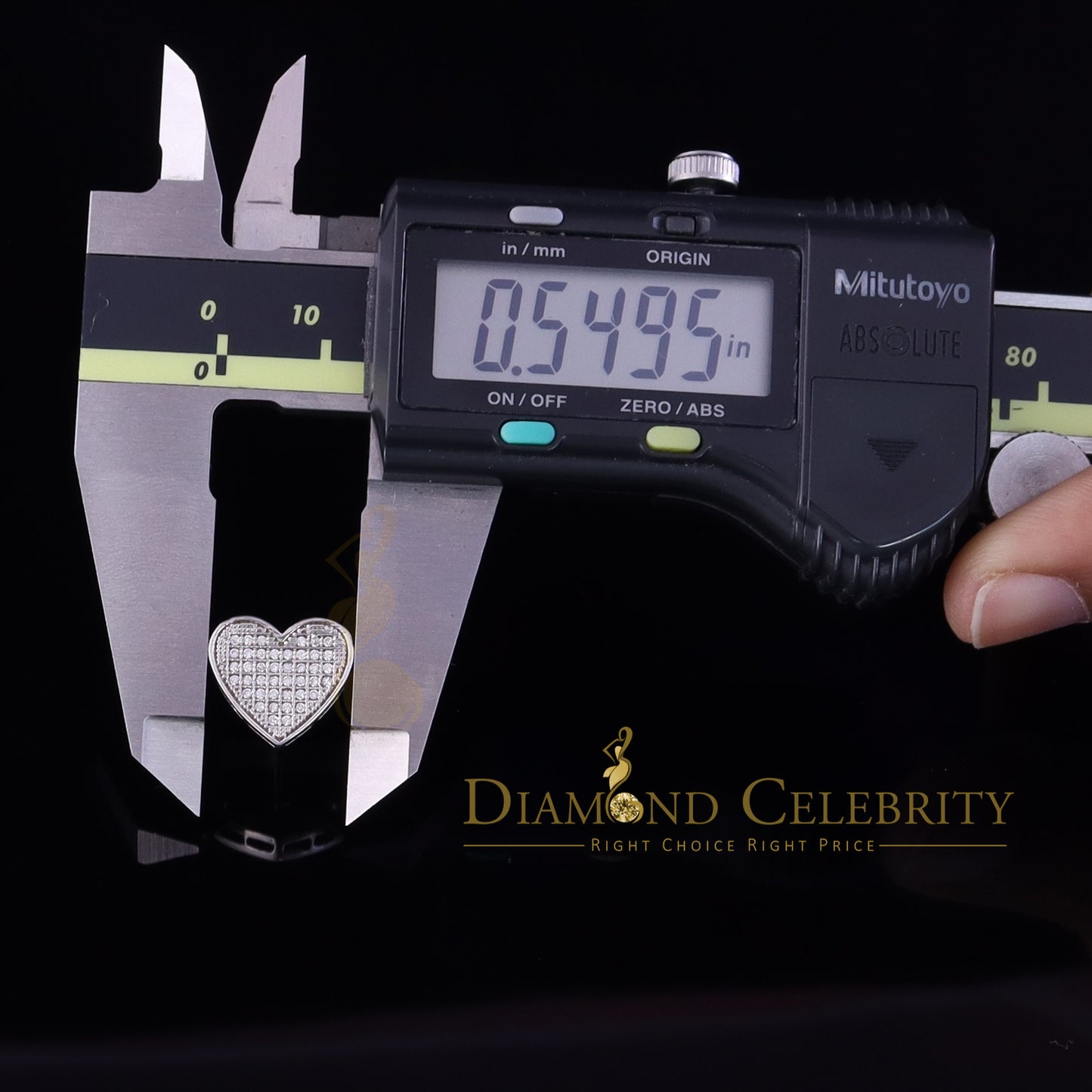 DiamondCelebritees 925 Sterling White Silver 0.71ct Cubic Zirconia Heart Women's Stud Earrings