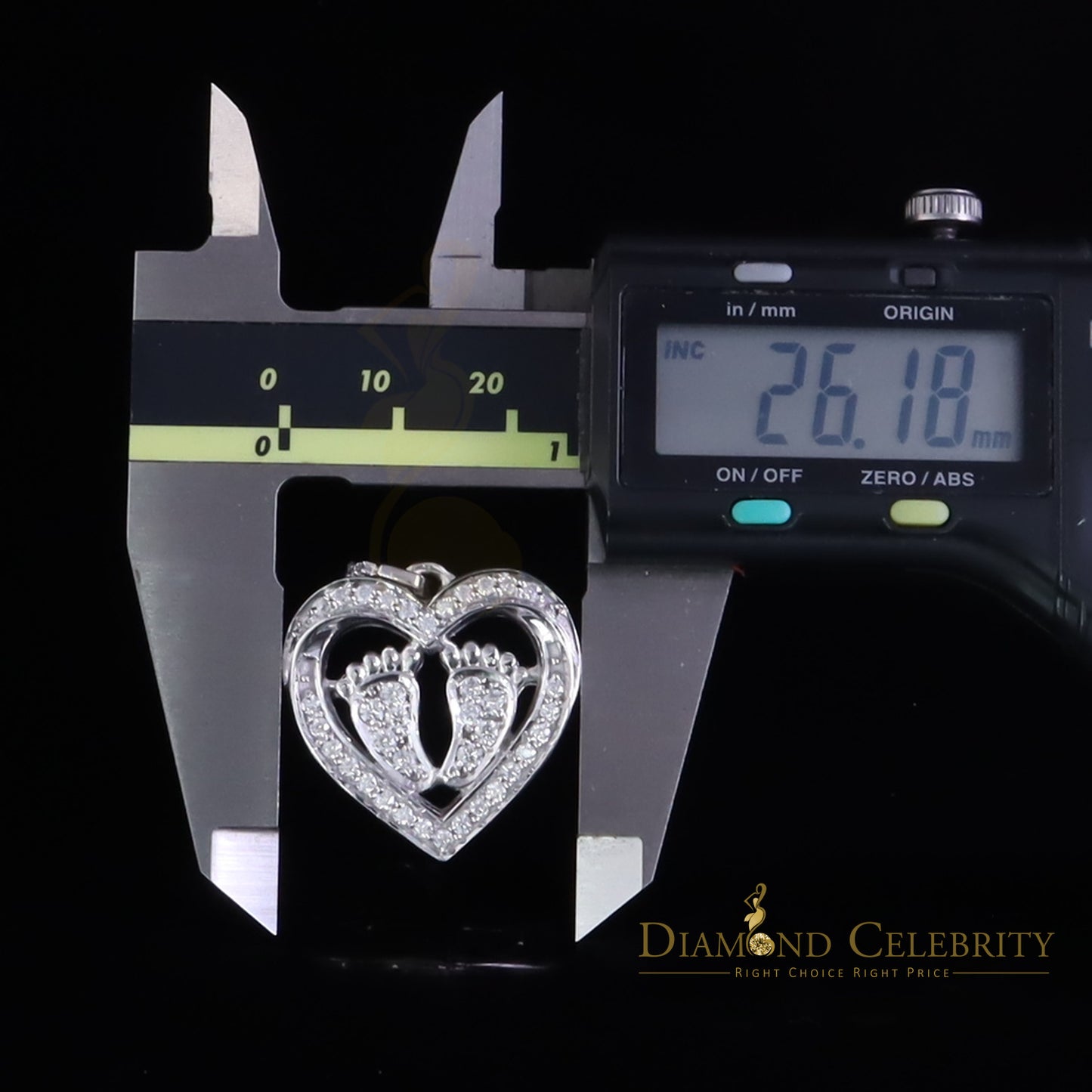Diamondcelebritees 925 Silver White Heart Child feet 1.50ct Moissanite Mom Pendant For Women VVS D