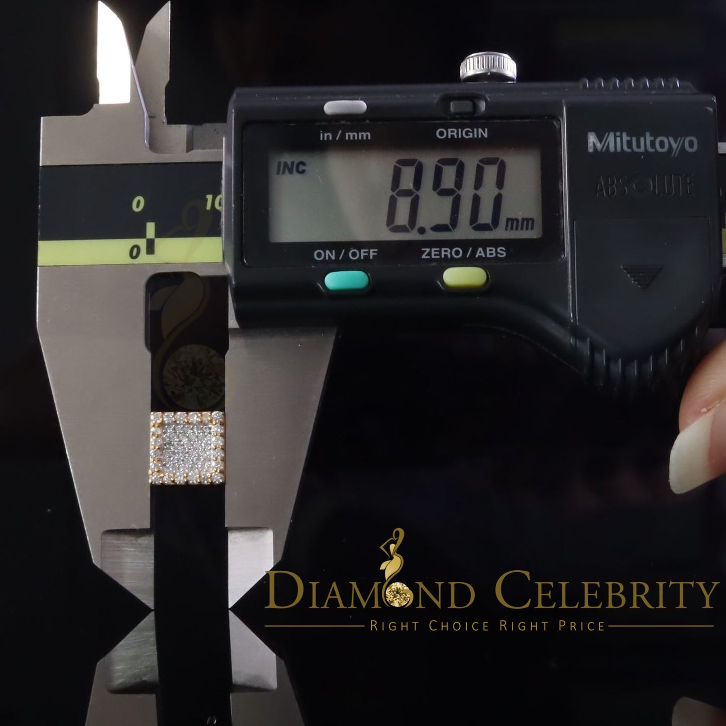 DiamondCelebritees 925 Yellow Silver 0.80ct VVS 'D' Moissanite Square Stud Earring Men's/Womens