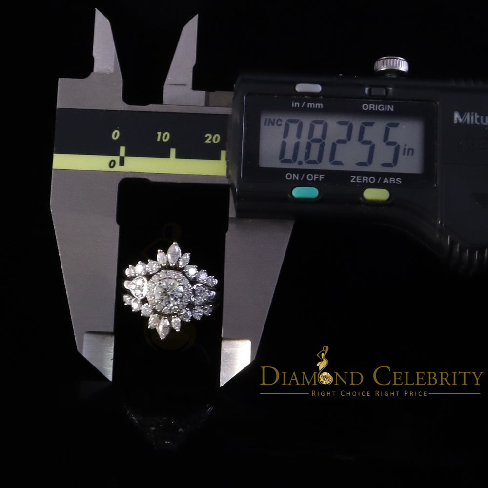 DiamondCelebritees 925 White Silver Moissanite 2.00ctVVS D Solitaire Enhancer Guard Wrap Rings
