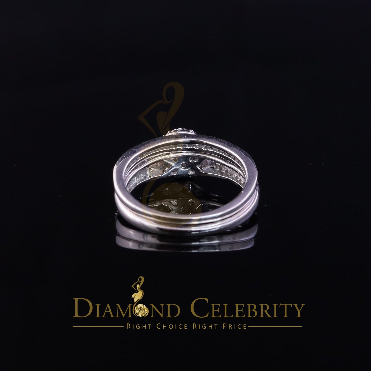 DiamondCelebritees 1.75ct Cubic Zirconia 925 White Silver Men;s/Womens Round Bridal Ring Size 7