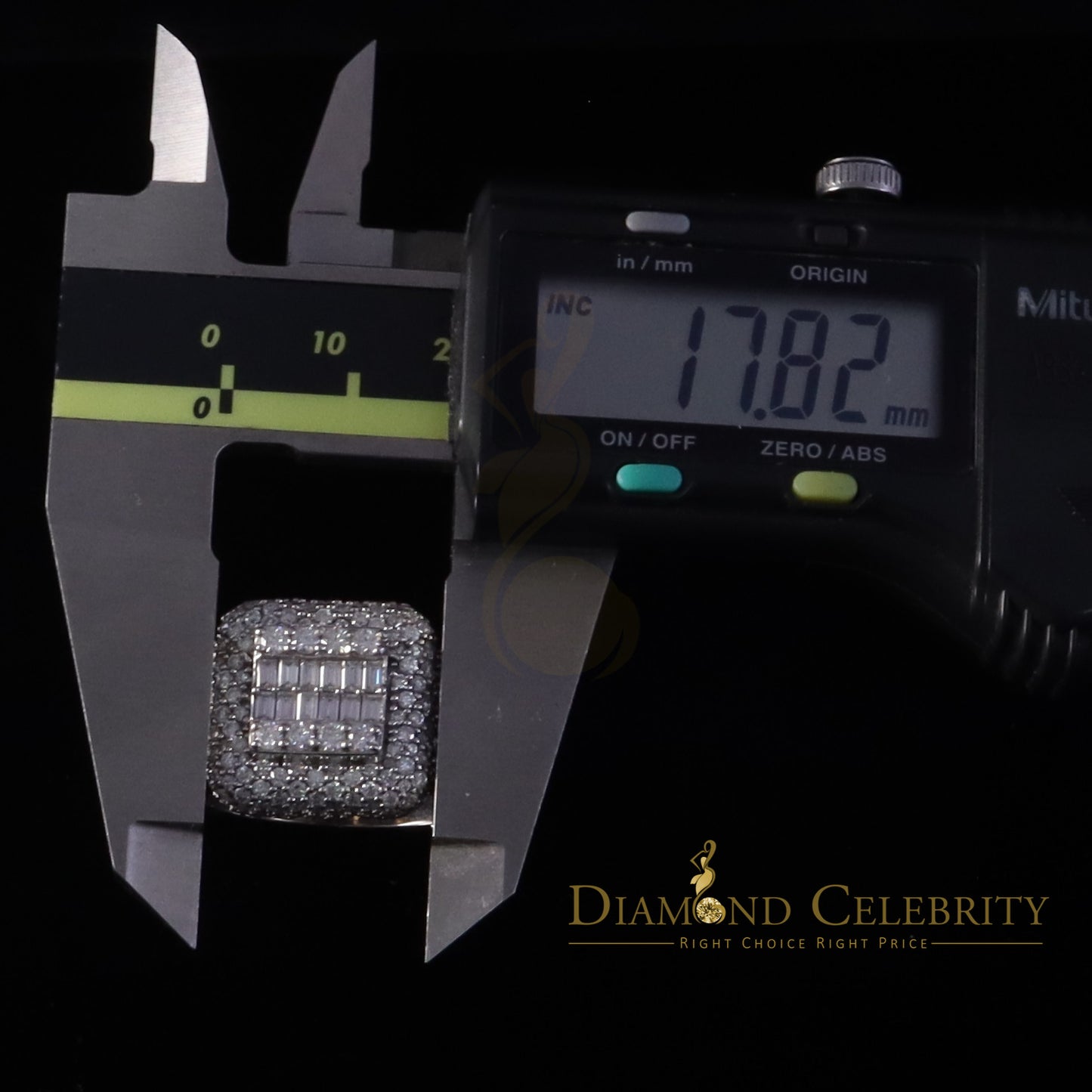 DiamondCelebritees Men's for 5.50ct VVS D Baguett Moissanite White Silver Square Pinky Ring Size 11