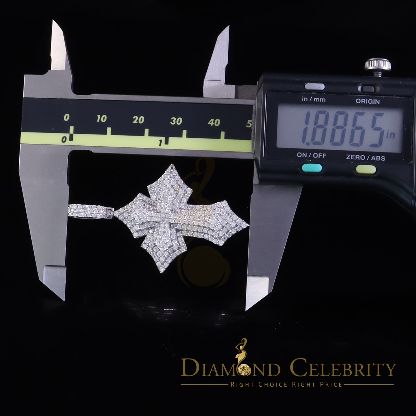 Diamondcelebritees Charm CROSS Pendant 2.50ct VVS D Moissanite White Sterling Silver Men's & Women