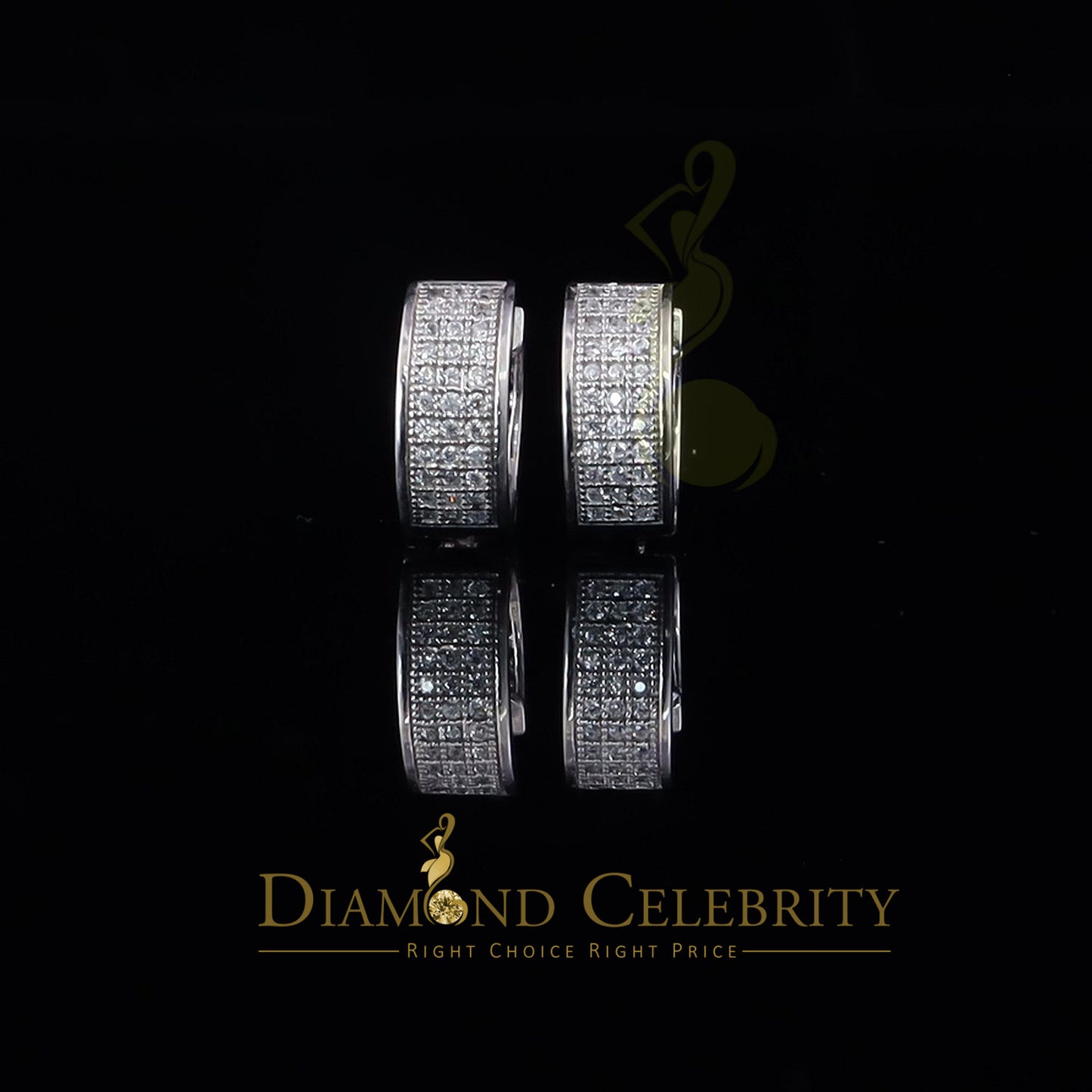 DiamondCelebritees Hip Hop White 925 Silver 0.66ct Cubic Zirconia Women's & Men's Hoop Earrings