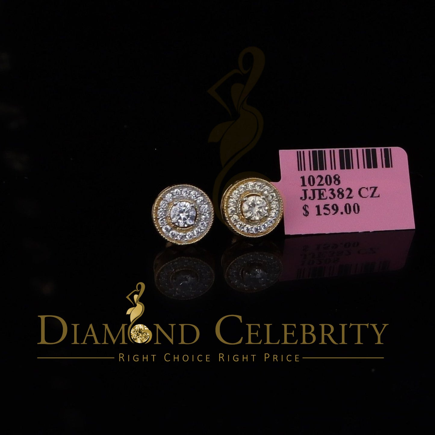 DiamondCelebritees Yellow 0.82ct Sterling Silver 925 Cubic Zirconia Women's Hip Hop Round Earrings