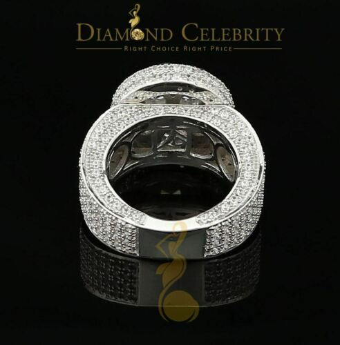 DiamondCelebritees White 925 Silver Sterling 14.00ct Round Cubic Zirconia Fashion Men's Ring SZ9.5