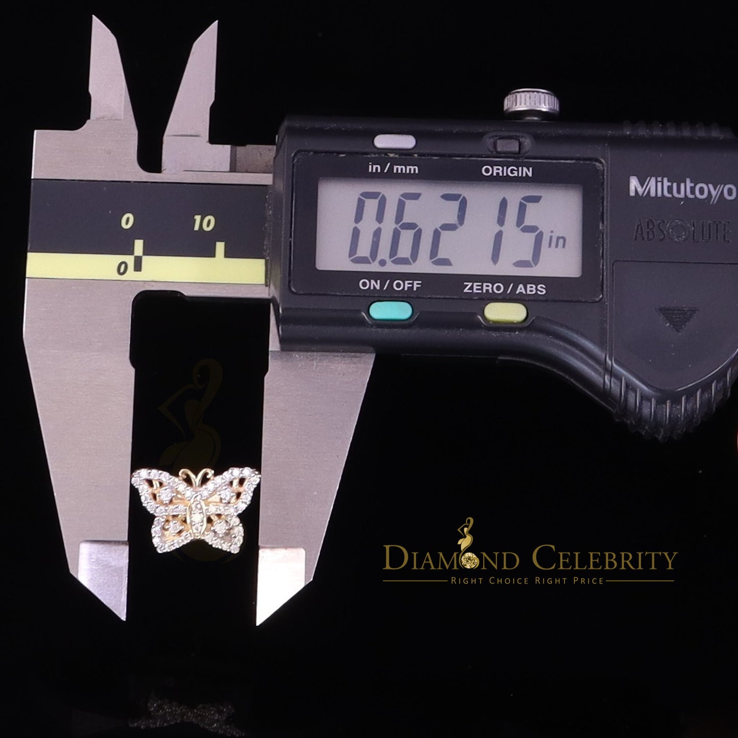 DiamondCelebritees Men's/Womens 925 Silver Yellow 0.50ct VVS 'D' Moissanite Butterfly Stud Earrings