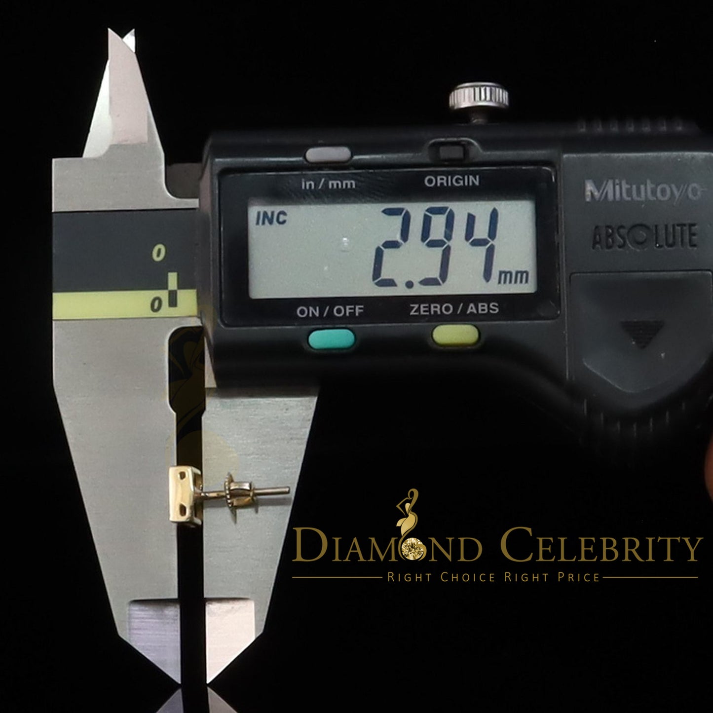 DiamondCelebritees 925 Yellow Sterling Silver 0.15ct Diamond For Women's & Men's Square Earrings