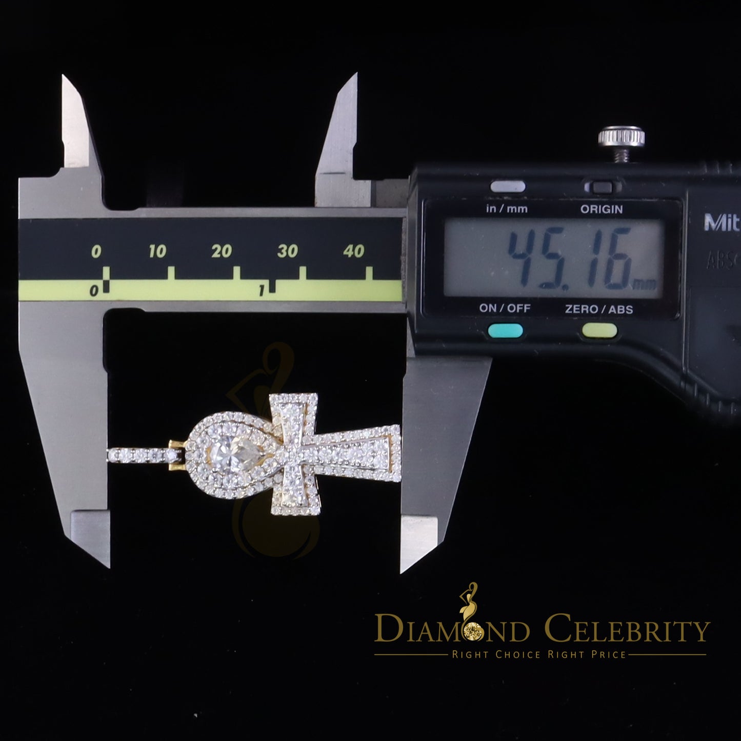 Diamondcelebritees New Ankh Pendant 925 Yellow Silver Sterling 3.50ct VVS D Moissanite Men's/Womens