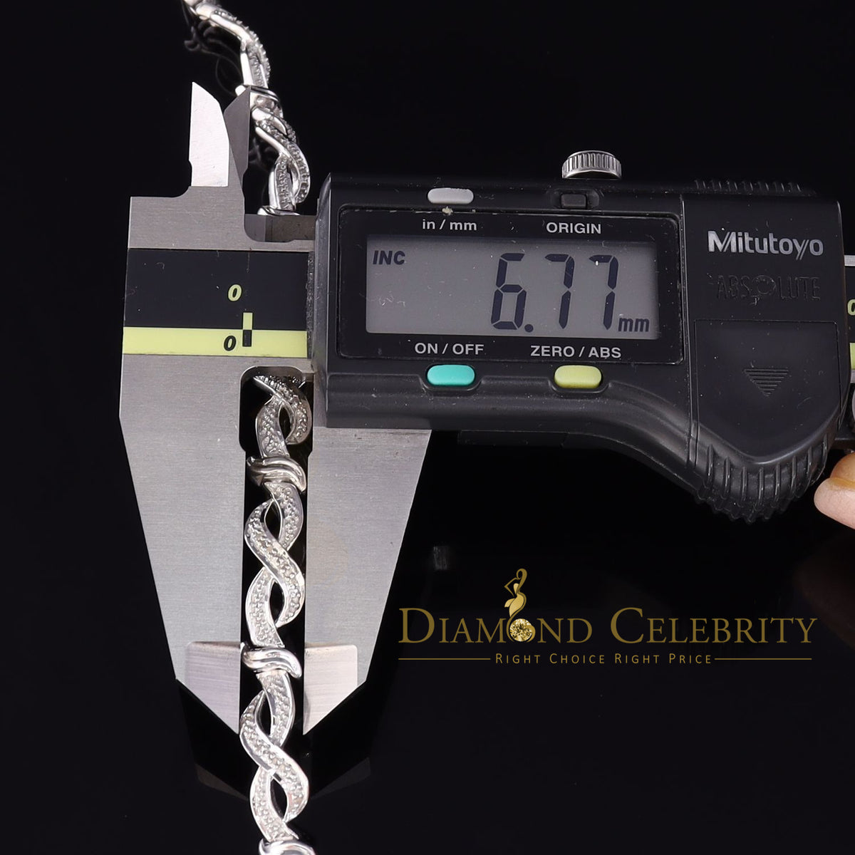 Diamondcelebritees White 0.15CT Real Diamond 925 Sterling Silver Fancy Bracelet-Size 7 Inches