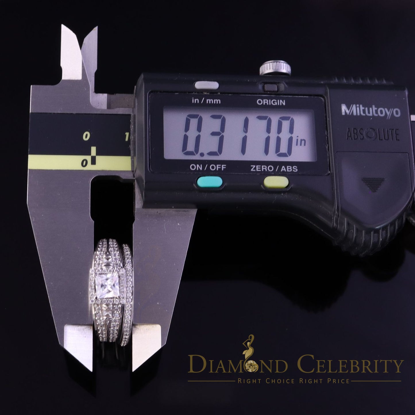 DiamondCelebritees White Sterling Silver Square Cubic Zirconia 1.11ct Womens Fashion Ring Size 7