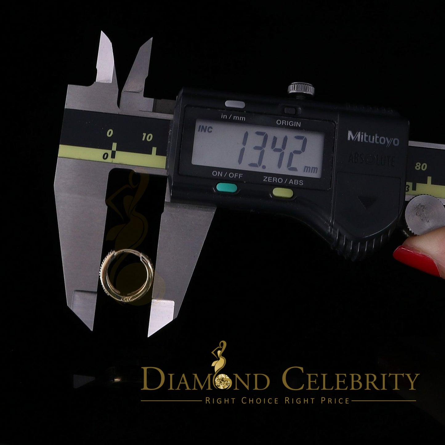 DiamondCelebritees 0.15ct Diamond Sterling Silver Yellow H oop Stud Earrings For Men's / Women's