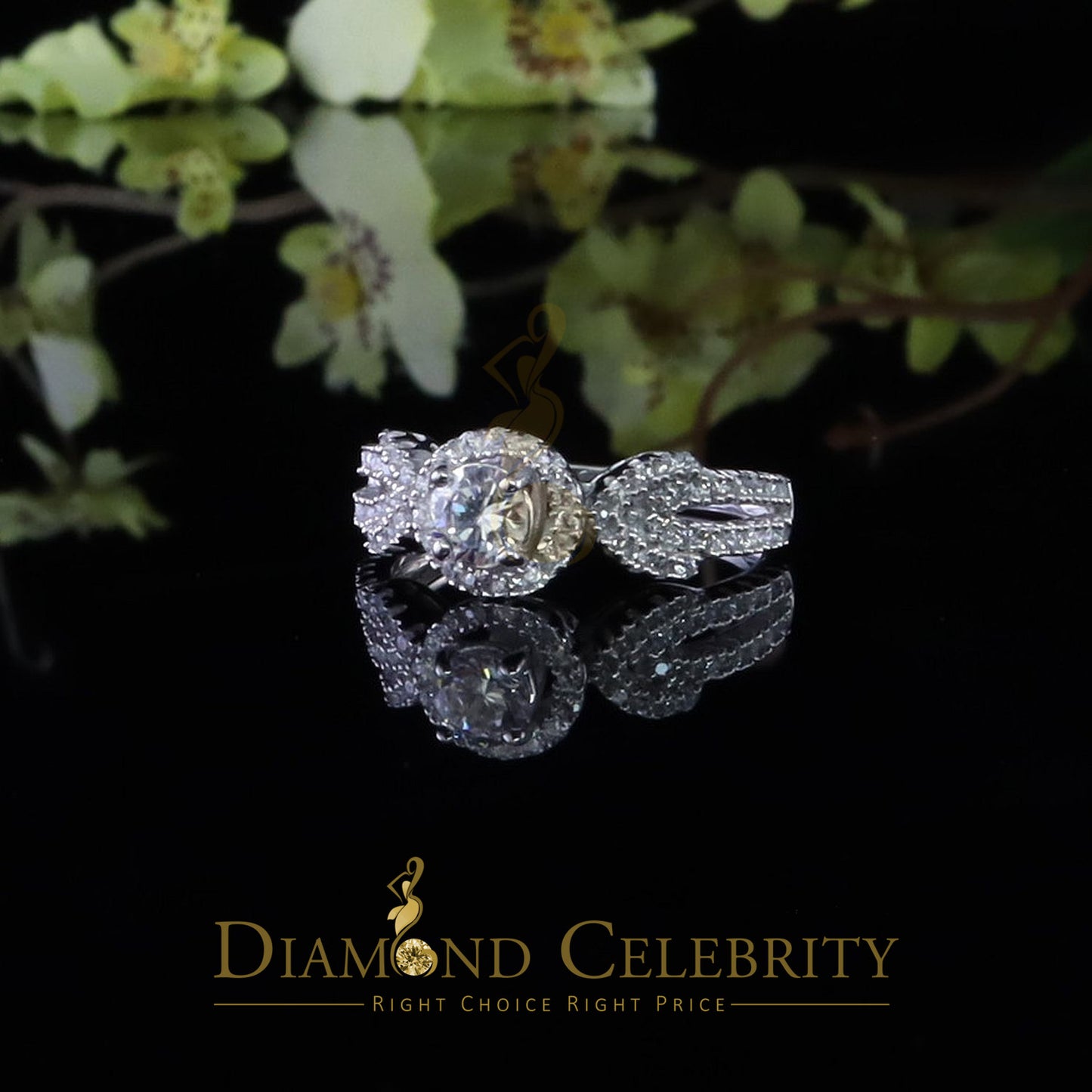 DiamondCelebritees Diamond Celebrity Sterling Silver 925 White 64 Cubic Zirconia Women's Ring SZ 8