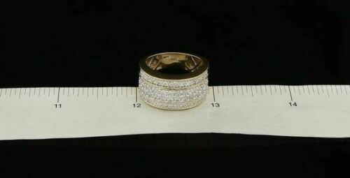 DiamondCelebritees 925 Sterling Yellow Silver 6.00ct Cubic Zirconia Round For Men's Ring Size 8