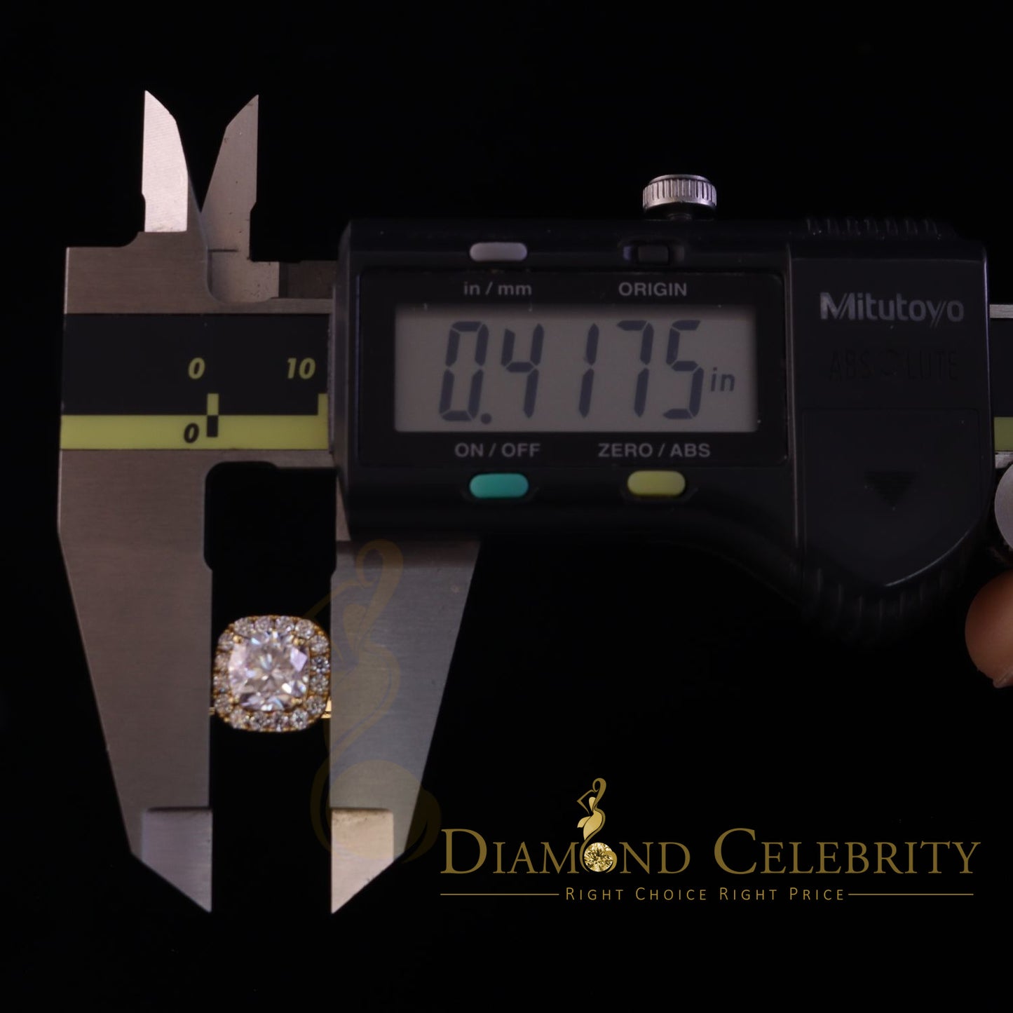 King Of Blings 10K Yellow Gold 2.50CT 'VVS' 'FL' D clr Moissonite Womens Cushion Cut Ring S/7