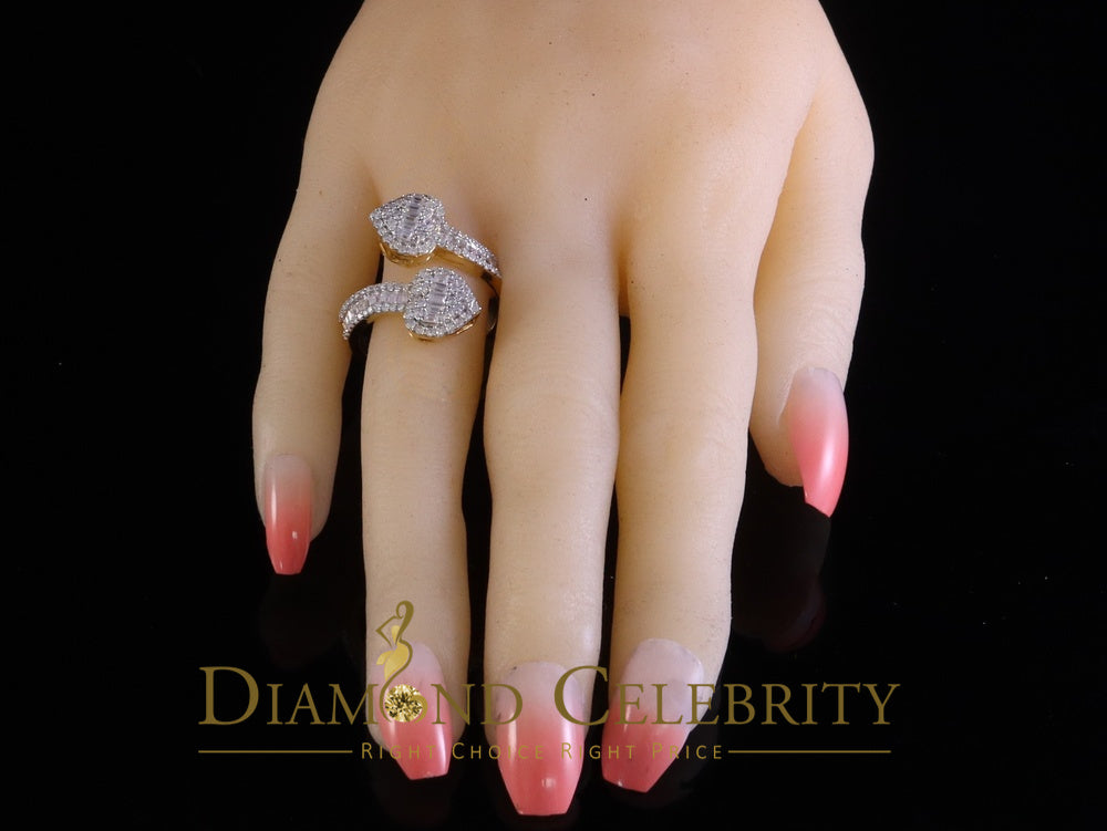 DiamondCelebritees Womens 925 Silver Yellow 2.00ct VVS 'D' Moissanite Tinny Heart Rings Size 8