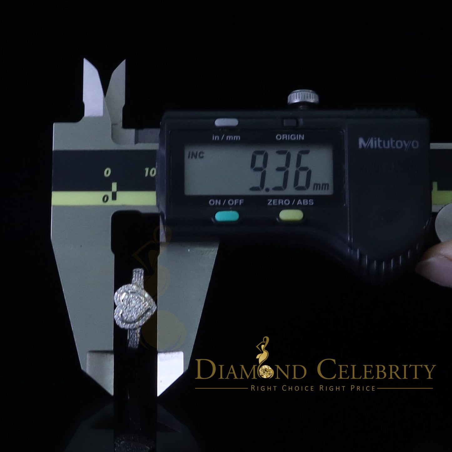 DiamondCelebritees 925 Silver 0.59ct Shiny Cubic Zirconia White Heart Engagement Womens Ring Size 7