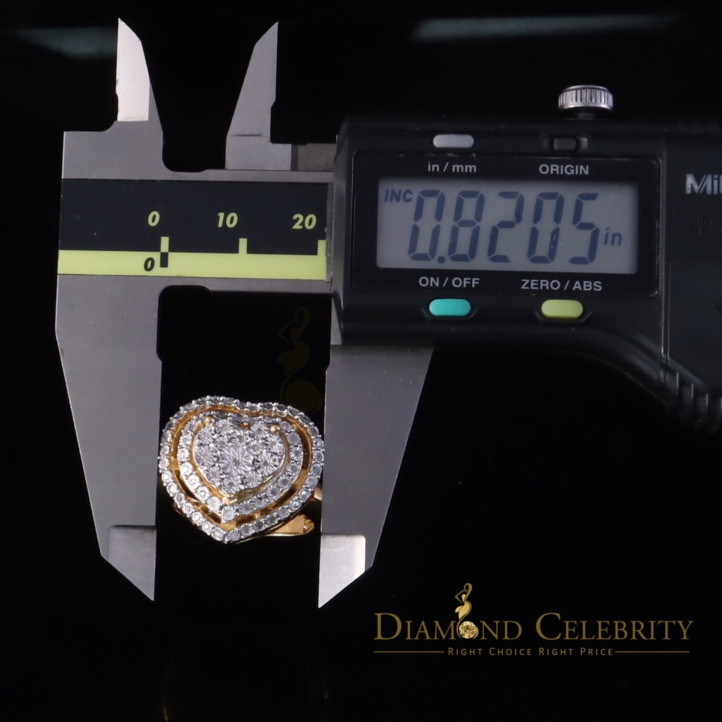 DiamondCelebritees New Yellow Double Heart Real Diamond 0.33ct 925 Sterling Silver Womens Ring SZ 8