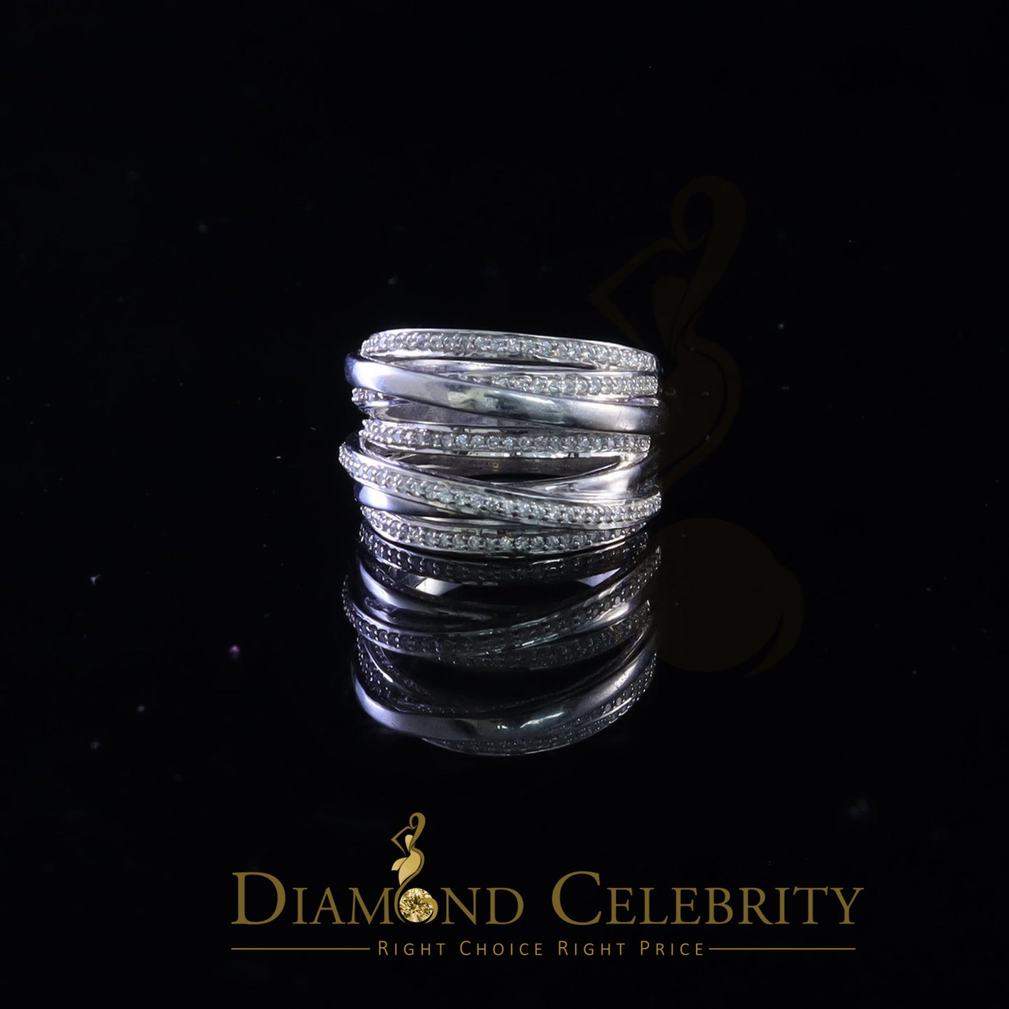 DiamondCelebritees 1.50ct Sterling Silver 925 White Cubic Zirconia Multi Round Ladie's Ring Size 9