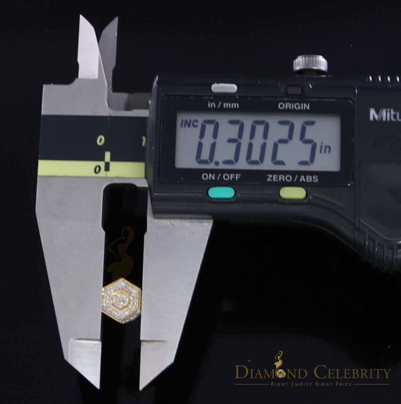 DiamondCelebriteesMen's/Women's stud Earrings 10K Real Yellow Gold with 0.10CT Real Diamonds