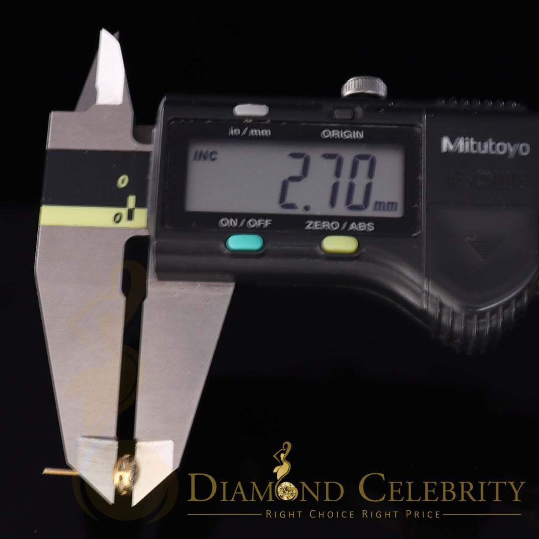DiamondCelebriteesMen's 10K Real Yellow Gold with Real 0.05ct Diamond Round Stud Earring for Women